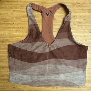 Prana Brown and Cream Sports Bra with Racerback